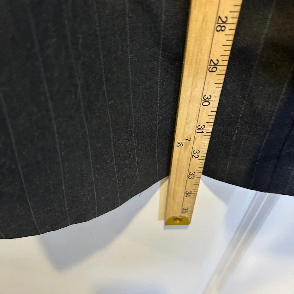 Austin Reed Men Suit Jacket‎ Pinstripe Black Grey 2 Button 46R